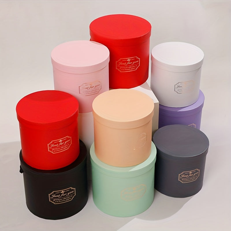 Round Flower Packaging Box, Portable Cylinder Hugging Bucket