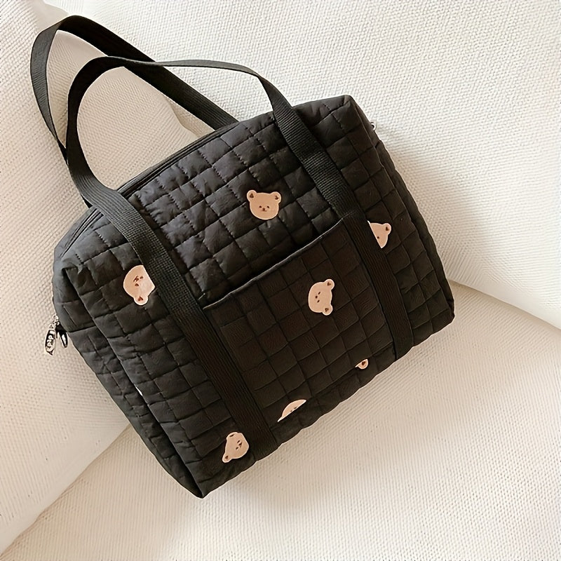 Embroidered Butterfly Diaper Bag with Multiple Compartments