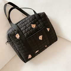 Embroidered Butterfly Diaper Bag with Multiple Compartments