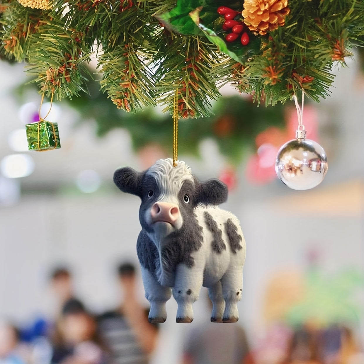 10pcs Cartoon Cow Ornament Car Interior Animal Pendant Home Decoration