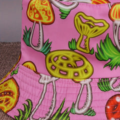 Mushroom Vegetable Print Fisherman Hat Sunshade Double-sided Brim Hat