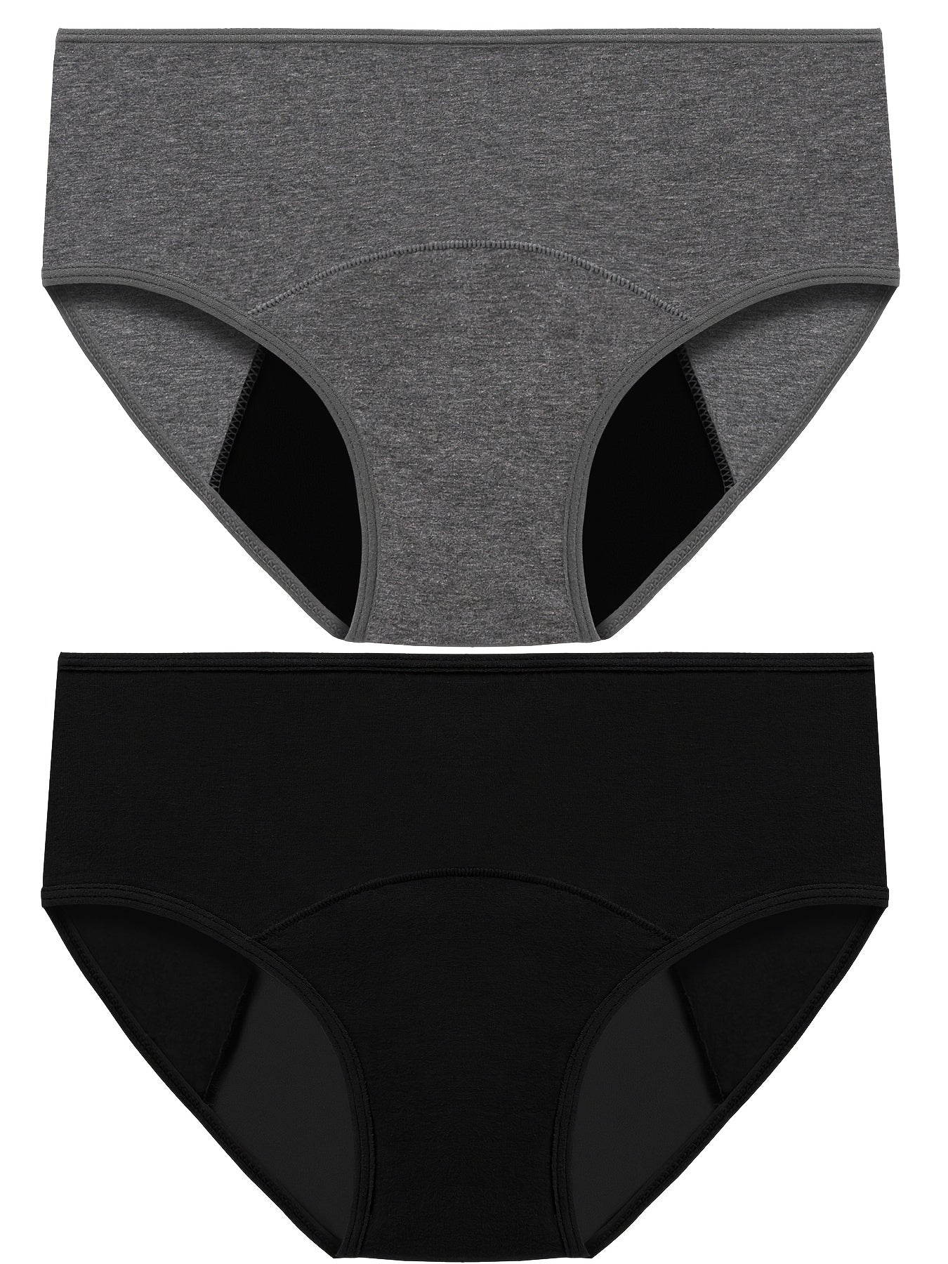 2 Pcs Cotton Period Panties Soft Breathable Absorbant Anti Leak Intimates Briefs
