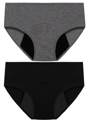 2 Pcs Cotton Period Panties Soft Breathable Absorbant Anti Leak Intimates Briefs