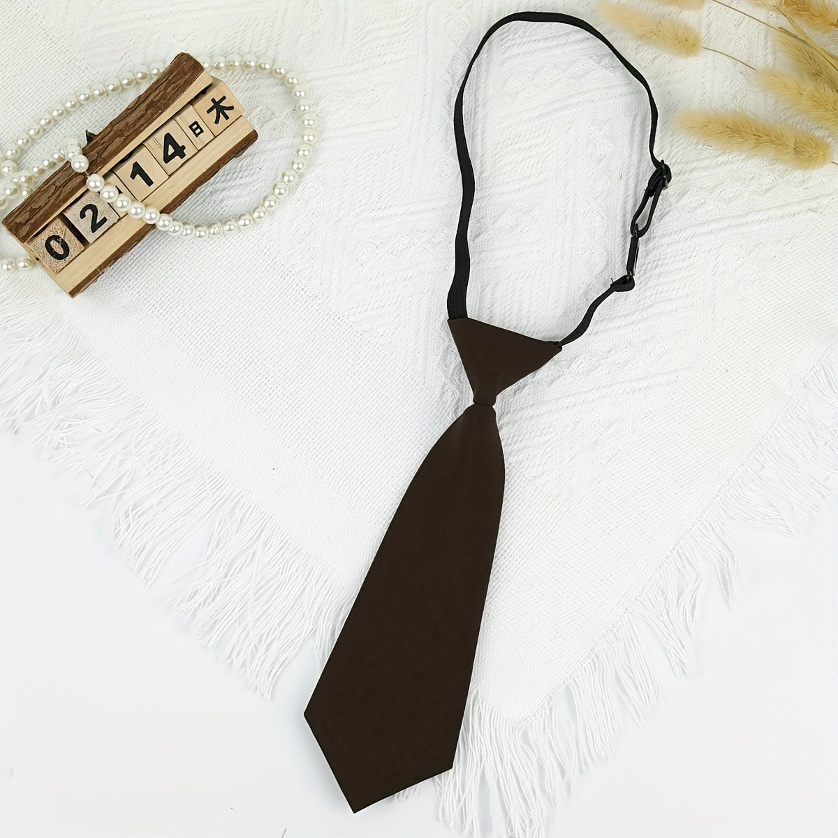 Adjustable Leather Band Small Tie for Men