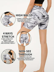 Tie Dye High Waist Biker Shorts for Women No See Through