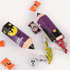 10pcs Halloween Cartoon Pencil Candy Packaging Box Party Decor