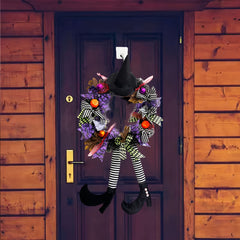 Halloween Witch Wreath Harvest Wizard Door Hanging