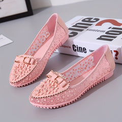 Women's Flower Mesh Flat Shoes Soft Sole Slip On Casual Flats