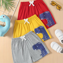 3pcs Dinosaur Print Boys Comfortable Shorts For Summer