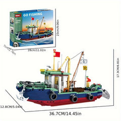 WOMA Fishing Boat Building Blocks Set Educational Toy for Kids
