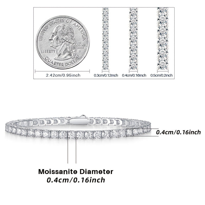 Moissanite Tennis Bracelet 925 Sterling Silver for Women Hip Hop Personality