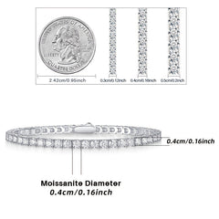 Moissanite Tennis Bracelet 925 Sterling Silver for Women Hip Hop Personality