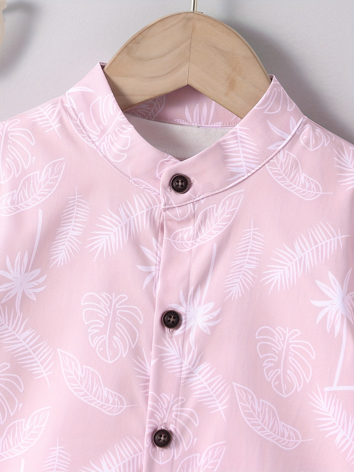 Coconut Tree Tropical Leaf Print Boys Shirt