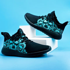 Men's Rock Skull Print Breathable Walking Shoes