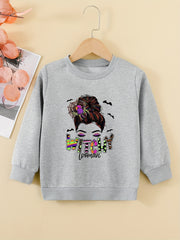 Halloween Girls Witchy Woman Graphic Sweatshirt Costume Party Kids Pullover