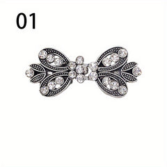 Rhinestone Sweater Clip Alloy Cloak Buckle Collar Clip Silk Scarf Buckle