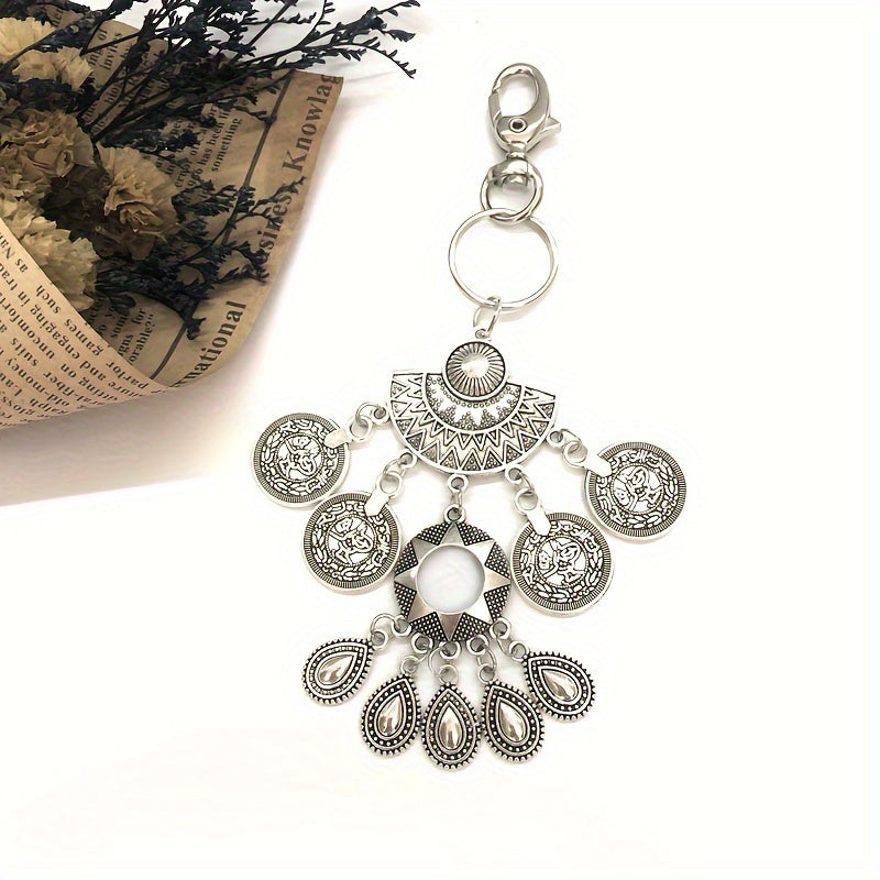 Ethnic Style Tassel Keychain Alloy Pendant Bag Decoration