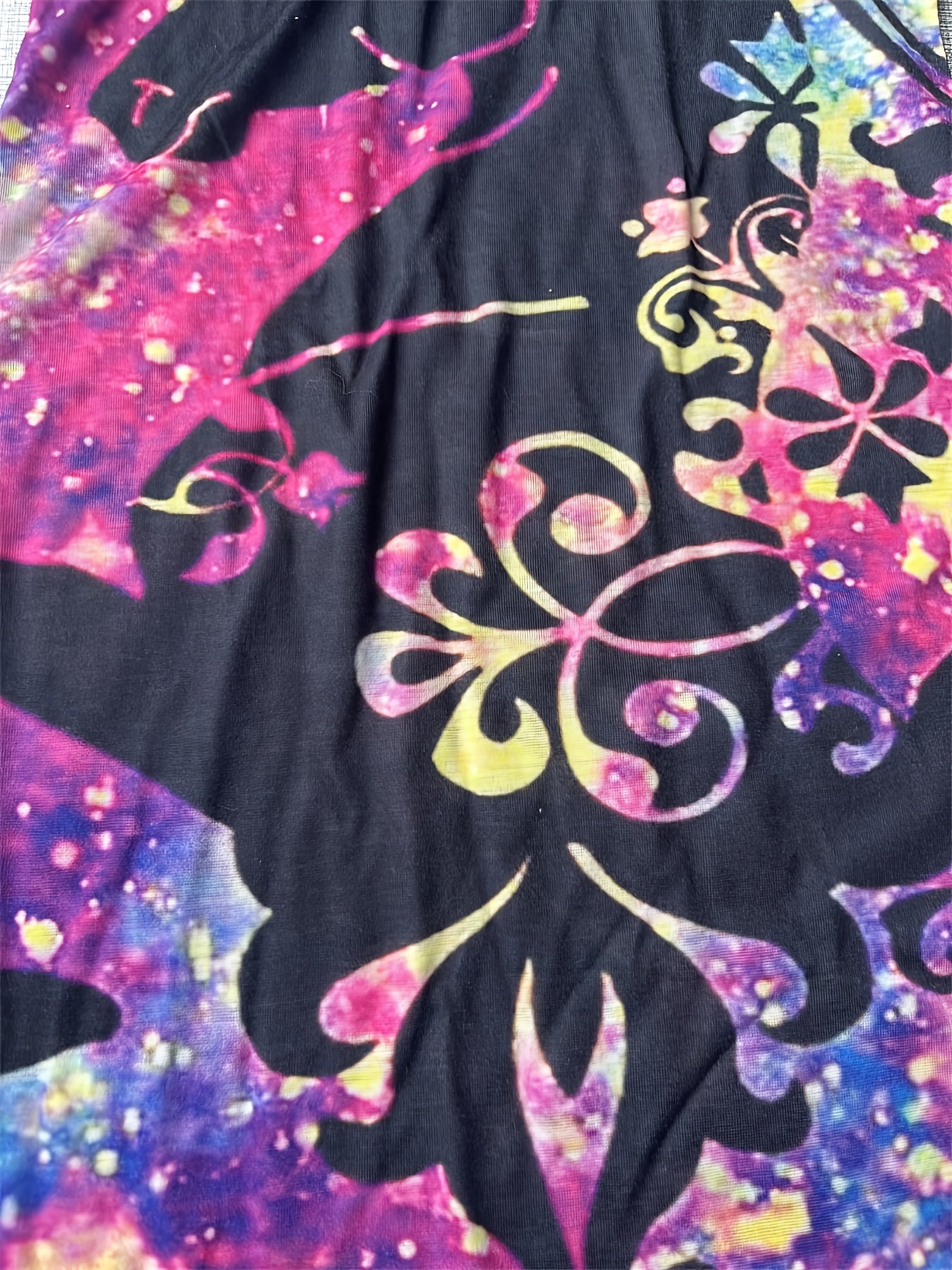 Girl's Floral Pony Dress Crew Neck Princess Dress For Summer Party