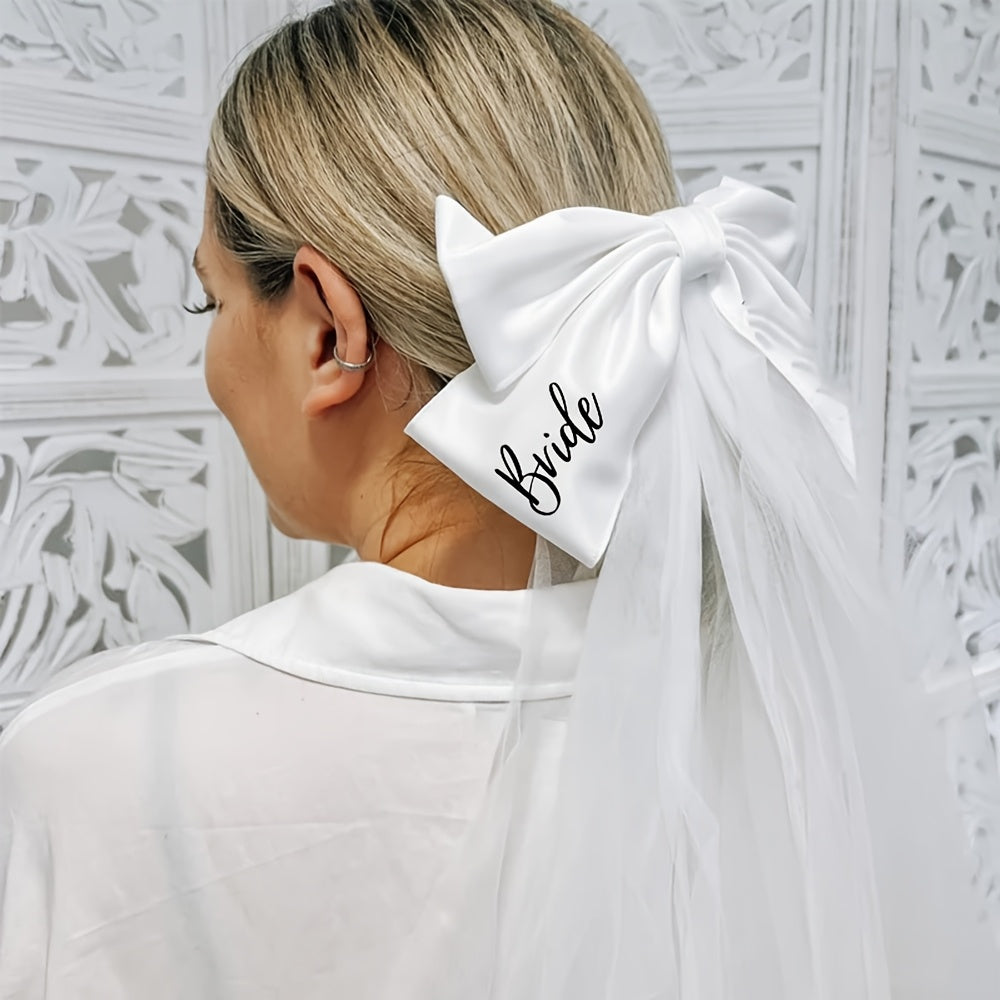 Bridal Bow Veil Wedding Hair Accessory for Women