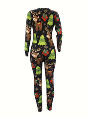 Christmas Print Lounge Jumpsuit Women's Loungewear & Sleepwear