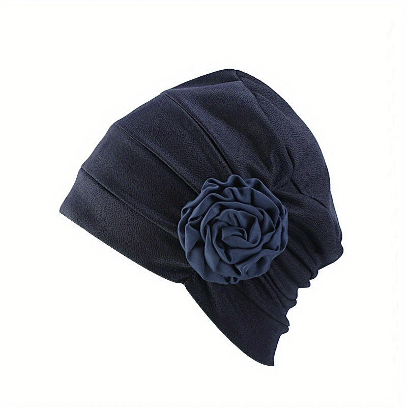Solid Ruched Head Wrap Elastic Head Scarf Hijab