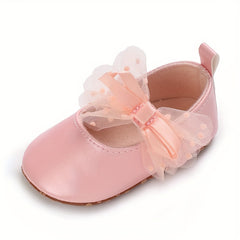 Bowknot High Heel Shoes For Baby Girls Lightweight Non Slip Soft Bottom Dress