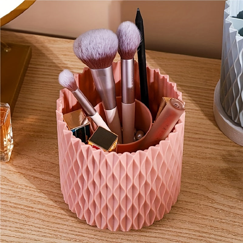 360 Rotating Cosmetic Brush Storage Bucket