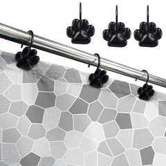 12pcs Cat Paw Print Shower Curtain Hook Bathroom Accessories