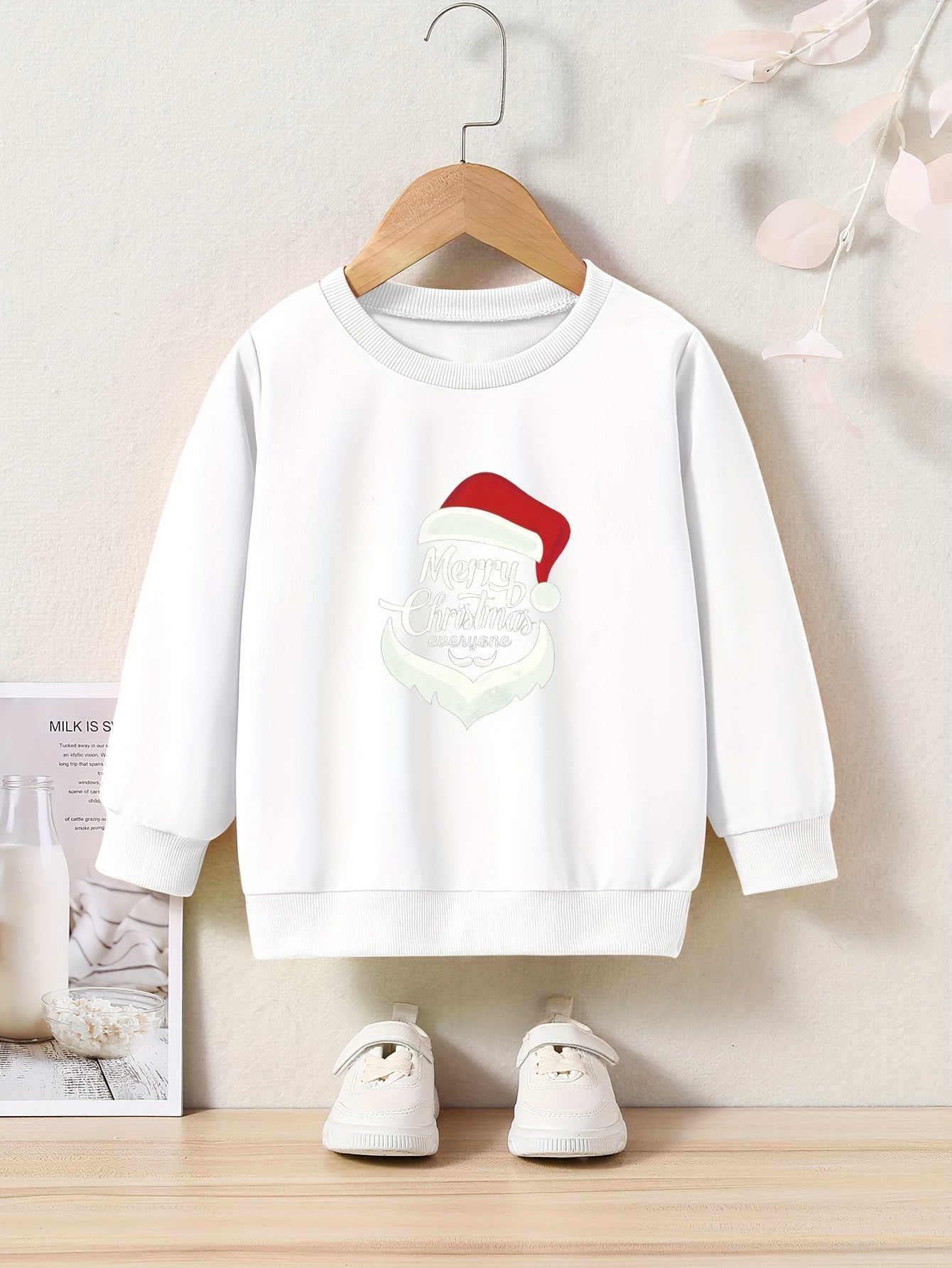 Christmas Santa Pattern Sweatshirt for Kids