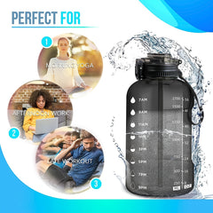 1900ml 64oz Large Capacity Water Bottle with Time Marker and Straw