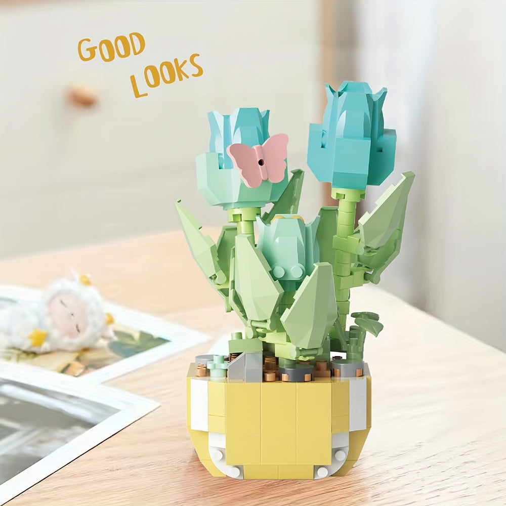 Educational Building Blocks Toy Birthday Party Gift Decoration Potted Plant