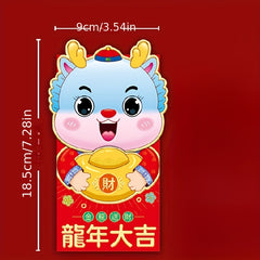 6pcs Dragon Zodiac Red Packet Creative 3D Lucky Money Envelope Year Red Envelope