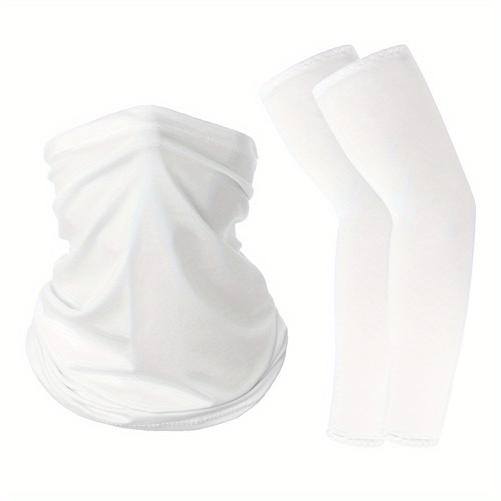 2pcs Outdoor Sunscreen Neck Gaiter Riding Mask And Sunshade Sleeve Set