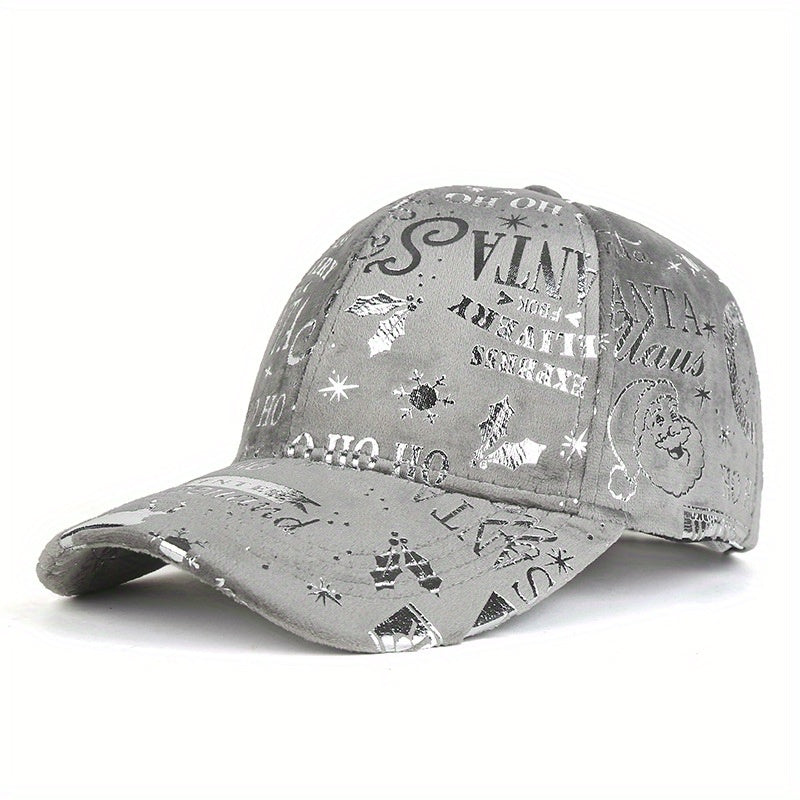 Christmas Velvet Dad Hat Hot Stamping Baseball Cap for Women