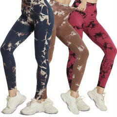 Tie Dye Slim Fit High Waist Yoga Pants Gym Leggings