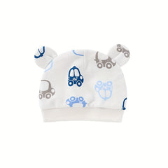 Cute Cartoon Print Thin Baby Fetal Cap for 0-3 Months