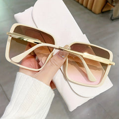Oversized Square Frame Sunglasses Gradient Lens Y2K Style Eyewear