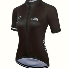 Slimming Zipper Front Cycling T-Shirt Short Sleeve Moisture Wicking Top