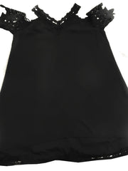 Cold Shoulder Lace Panel V Neck Dress
