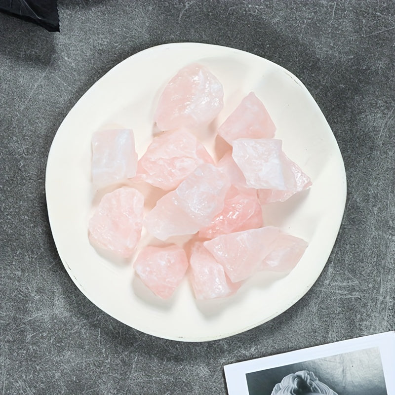 2pcs Natural Light Powder Crystal Raw Stones DIY Demagnetizing Purifying Stones