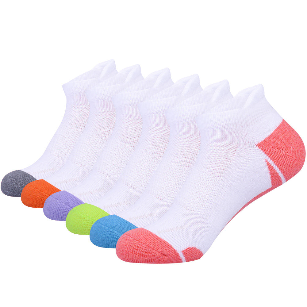 AceFine 6 Pairs Colorblock Ankle Socks Athletic Fitness Women's Stockings