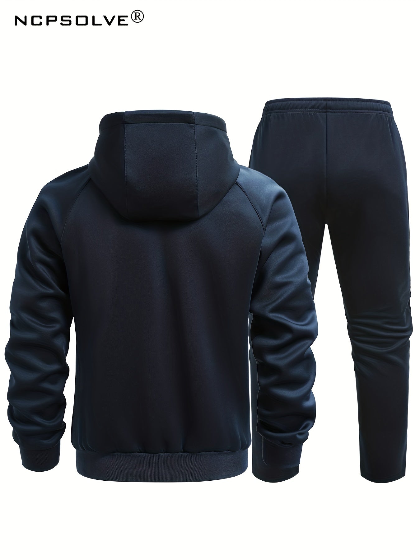 Men's Zip Up Hooded Jacket & Comfy Pants Set for Fall Winter Outdoor