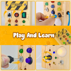 8 LED Light Switches Sensory Toy Montessori Busy Board For Toddlers 1+