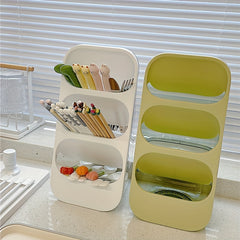 3 Layer Chopsticks Cage Draining Holder Spoon Storage Rack