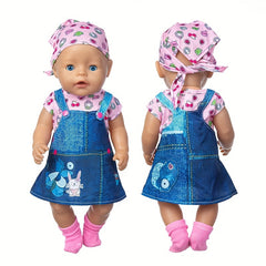 Imitative Denim Skirt Doll Clothes Fit 17" Baby Doll