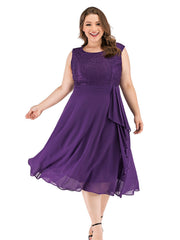 Lace Chiffon Fit And Flare Party Dress