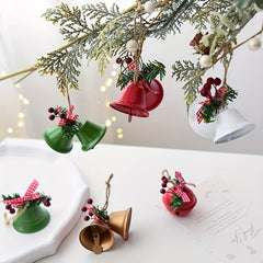 4pcs Christmas Bell Ornaments Red Green Golden Tree Decoration Gift