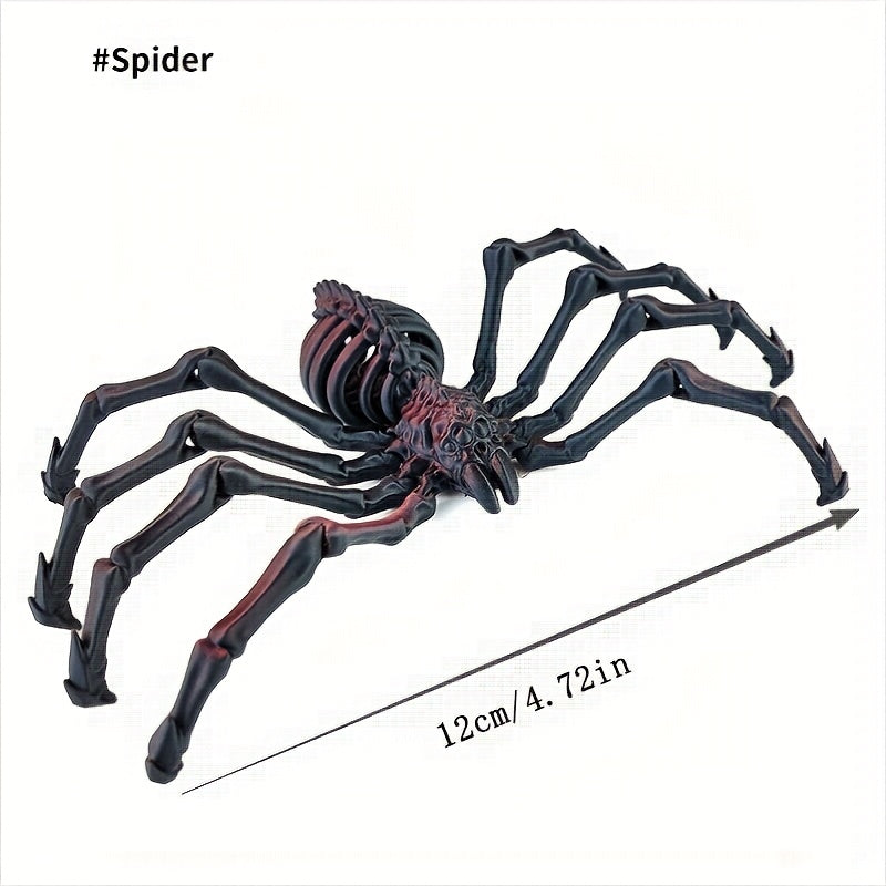 Flexible Spider Sculpture 3D Printed Multicolor Plant Material