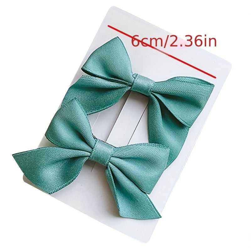 6 Pairs Solid Bow Decorative Hair Accessories for Girls