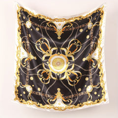 Classic Print Square Scarf Satin Shawl Silk Bandana Hijab Head Wraps